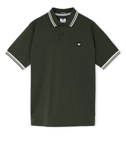 Weekend Offender Plus Size Levanto Tipped Polo Shirt Black Forest Green/Ghost