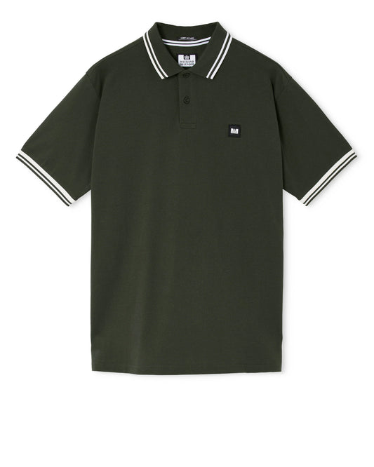 Weekend Offender Plus Size Levanto Tipped Polo Shirt Black Forest Green/Ghost