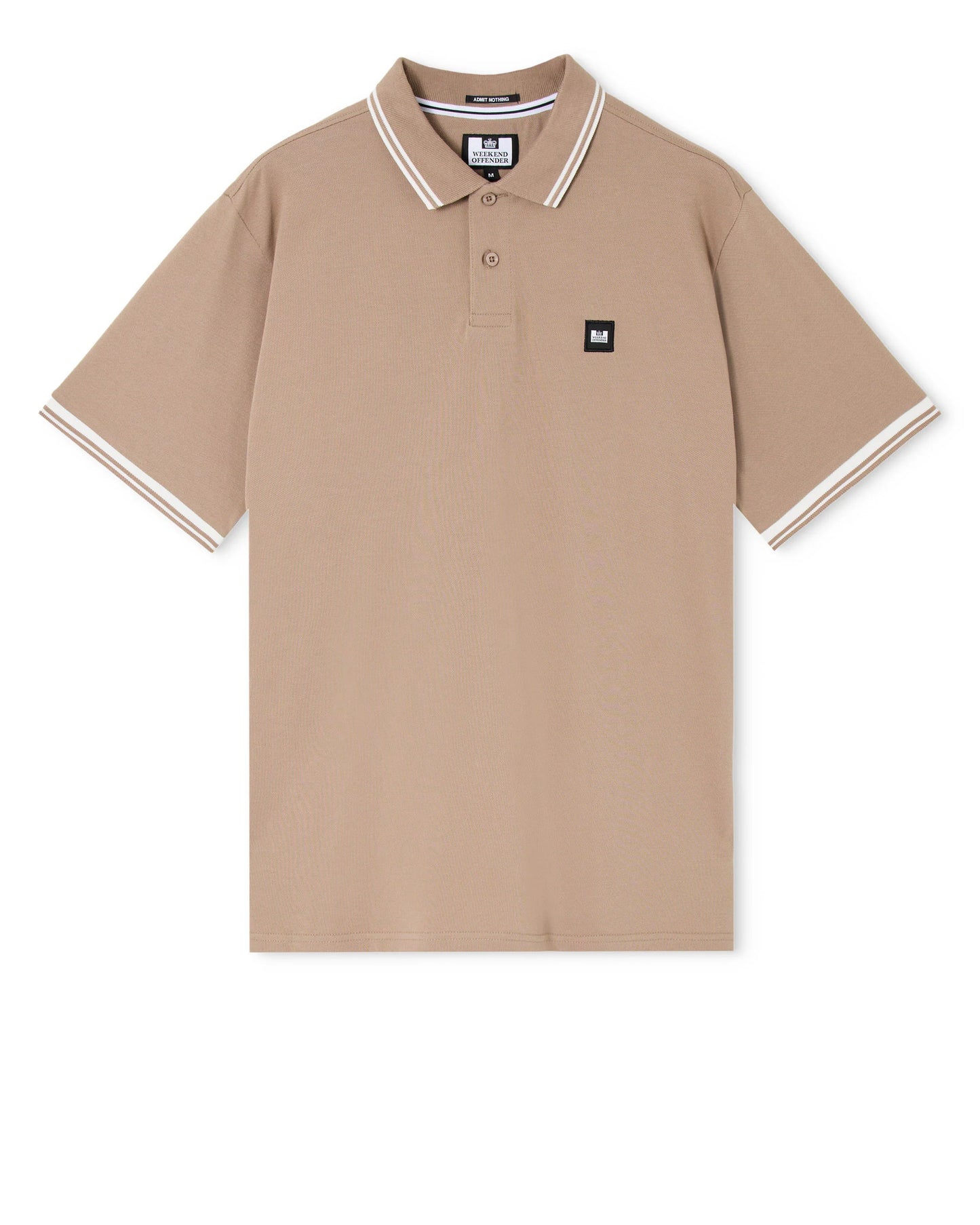 Weekend Offender Levanto Tipped Polo Shirt Driftwood/Ghost
