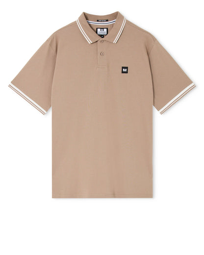 Weekend Offender Levanto Tipped Polo Shirt Driftwood/Ghost