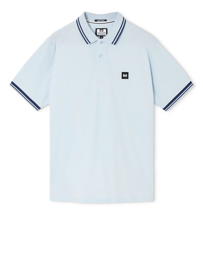 Weekend Offender Levanto Tipped Polo Shirt Sky/Dark Sapphire Blue