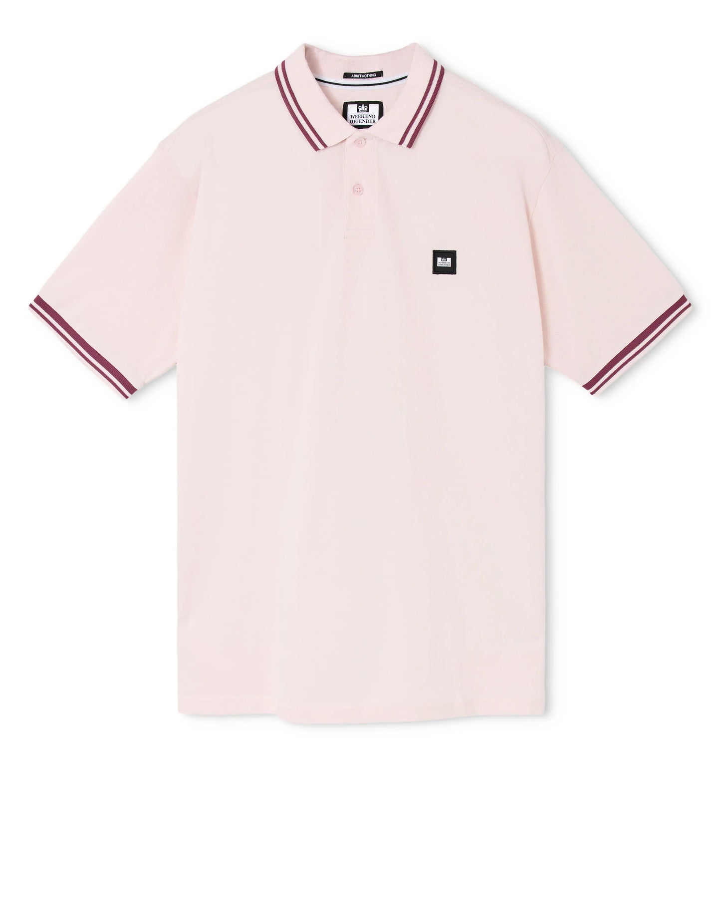 Weekend Offender Levanto Tipped Polo Shirt Soft Pink/Kirsch