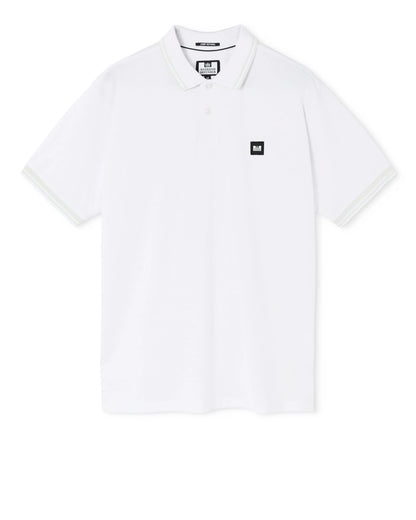 Weekend Offender Levanto Tipped Polo Shirt White/Amazonite