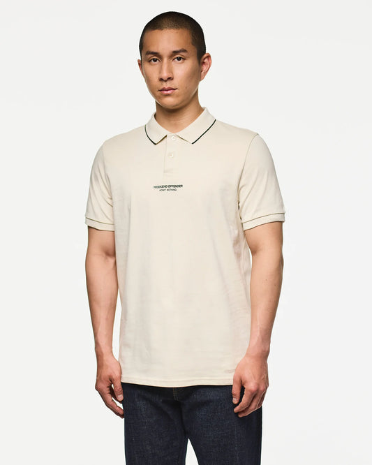 Weekend Offender Hurley Woan Polo Shirt Calcium/Black Forest Green