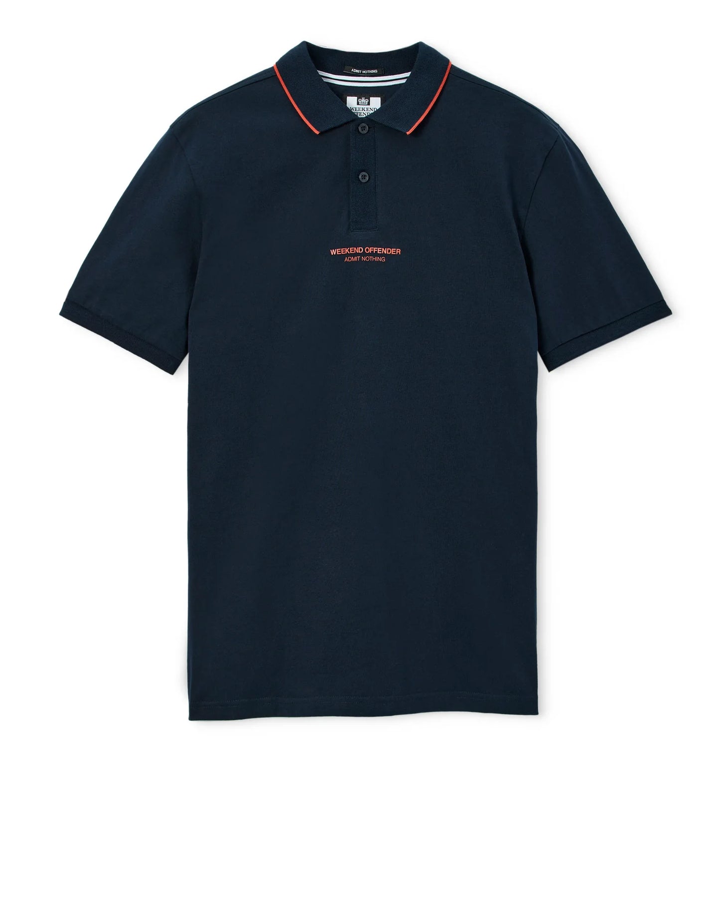 Weekend Offender Hurley Woan Polo Shirt Navy/Sunset Orange