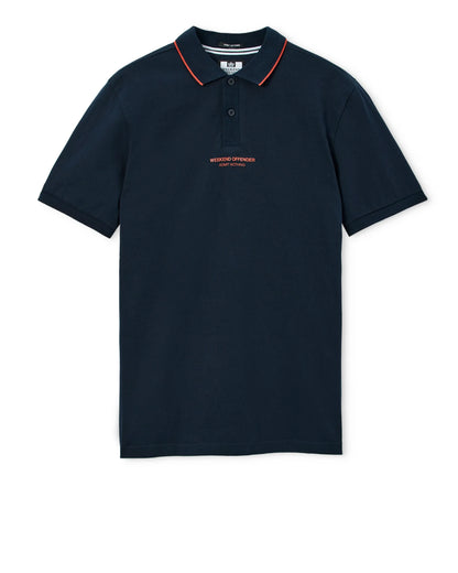 Weekend Offender Hurley Woan Polo Shirt Navy/Sunset Orange