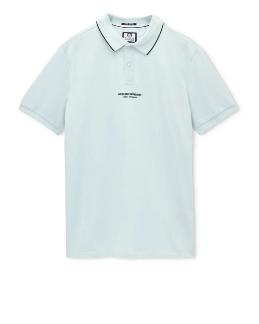 Weekend Offender Hurley Woan Polo Shirt Sea Spray Blue/Black