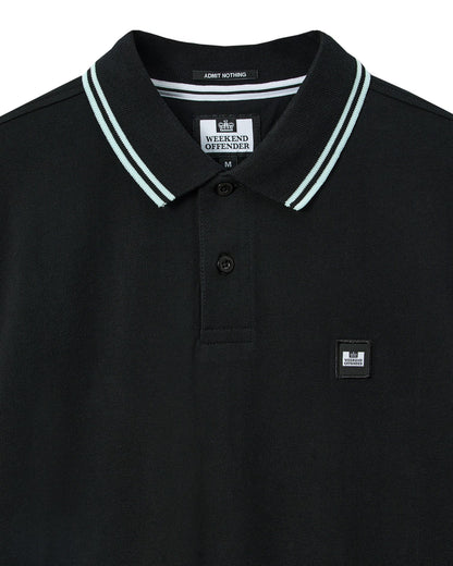 Weekend Offender Levanto Polo Shirt Black/Sea Spray Blue
