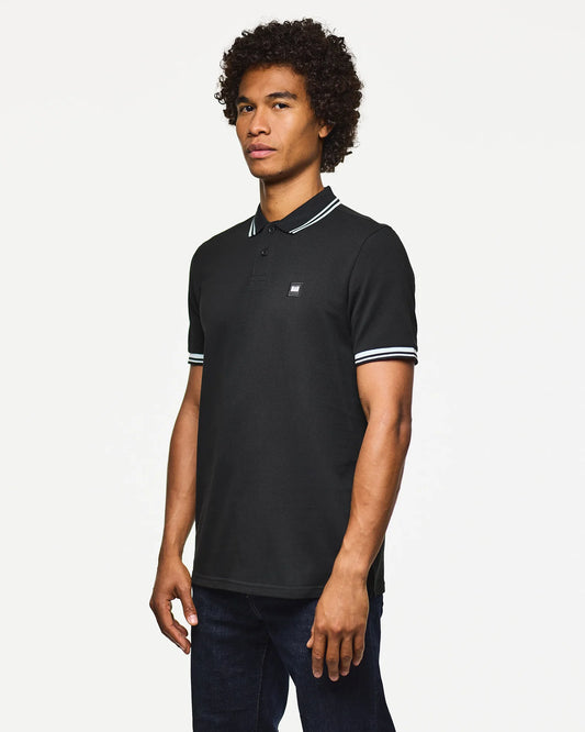 Weekend Offender Levanto Polo Shirt Black/Sea Spray Blue