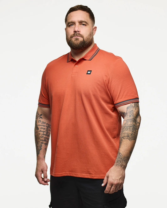 Weekend Offender Plus Size Levanto Polo Shirt Sunset Orange/Cyclone Grey