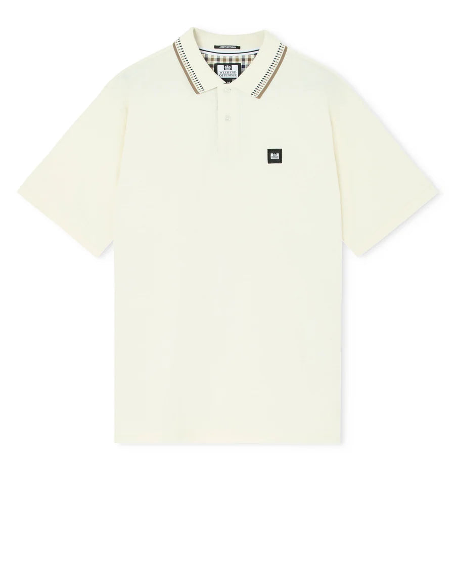 Weekend Offender Rockhampton Dashed Tipped Polo Ghost