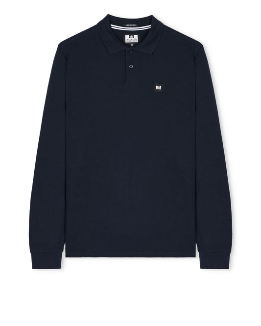 Weekend Offender Dice Long Sleeve Polo Shirt Navy