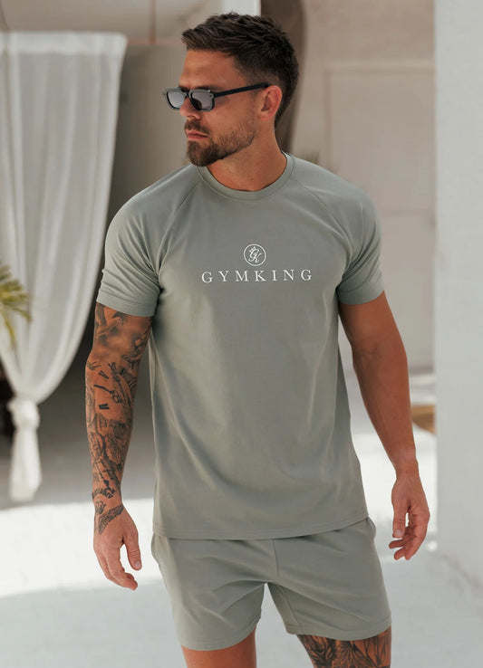 Gym King Pro Logo T-Shirt Soft Khaki