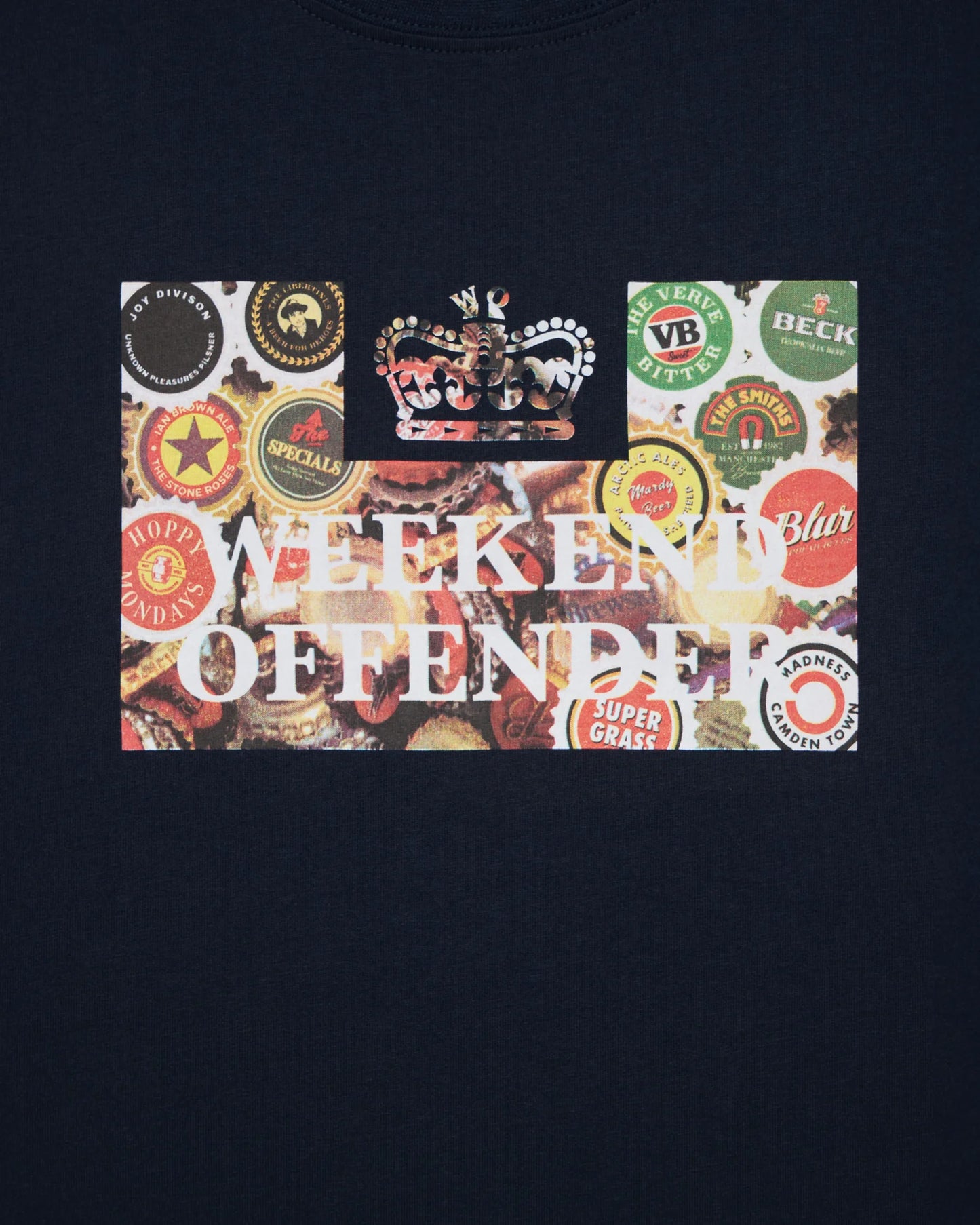 Weekend Offender Plus Size Caps Graphic T-Shirt Navy