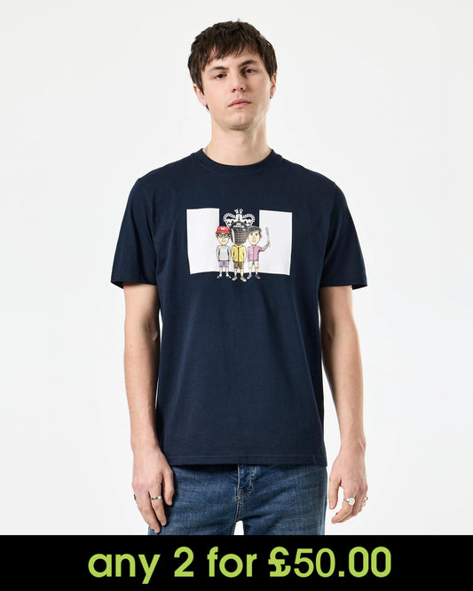 Weekend Offender Weekend Graphic T-Shirt Navy