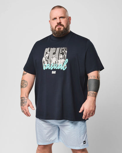 Weekend Offender Plus Size Terrace Graphic T-Shirt Navy