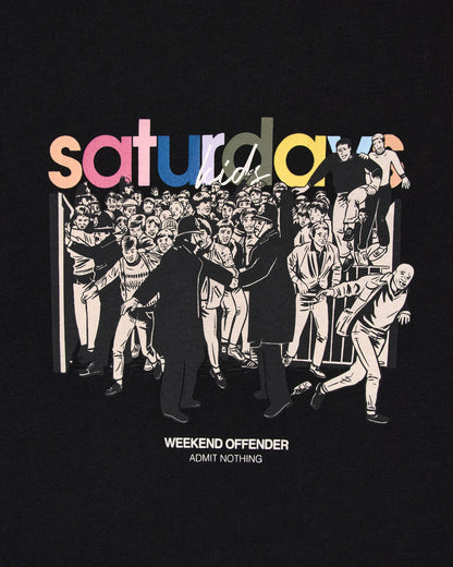 Weekend Offender Saturday Kids Graphic T-Shirt Black