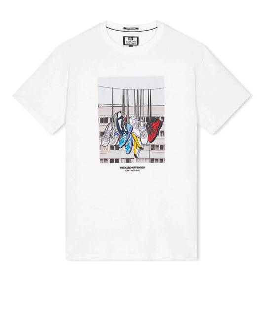 Weekend Offender Plus Size Battle Lines Graphic T-Shirt White