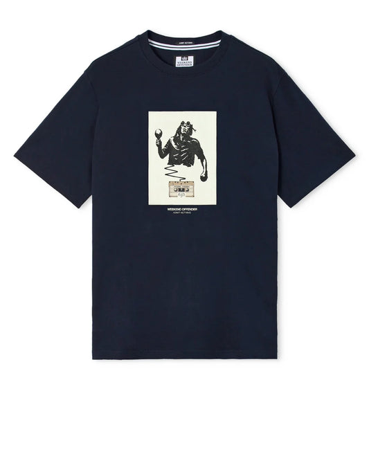 Weekend Offender Freaky Graphic T-Shirt Navy