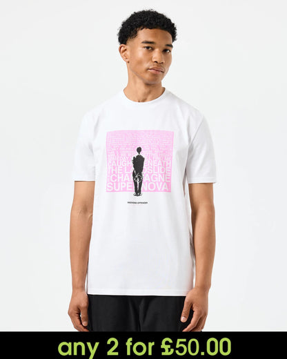 Weekend Offender Supernova Graphic T-Shirt White/Pink