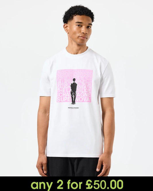 Weekend Offender Supernova Graphic T-Shirt White/Pink