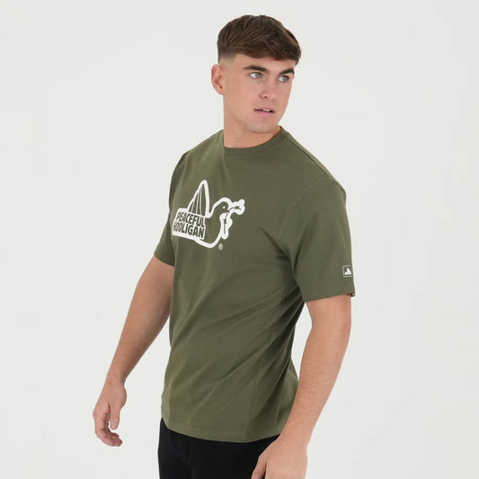 Peaceful Hooligan Outline T-Shirt Olive