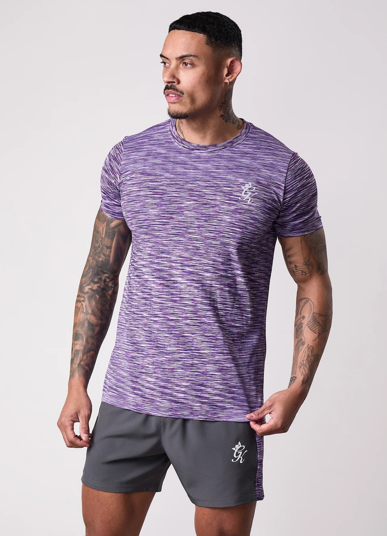 Gym King Seamless Space Dye T-Shirt Purple Haze/Multi