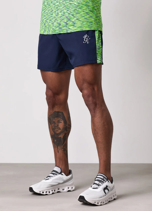 Gym King Space Dye Panel 5" Short Lime/Navy Grindle