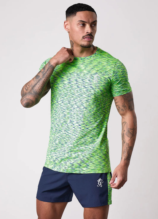 Gym King Seamless Space Dye T-Shirt Lime/Navy Grindle