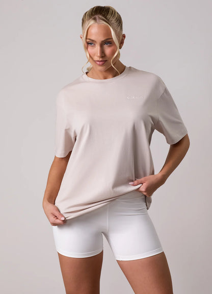 Gym King Ladies 365 Boyfriend Jersey T-Shirt Pebble