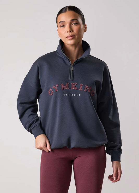 Gym King Ladies Compose 1/4 Zip Funnel Midnight Blue