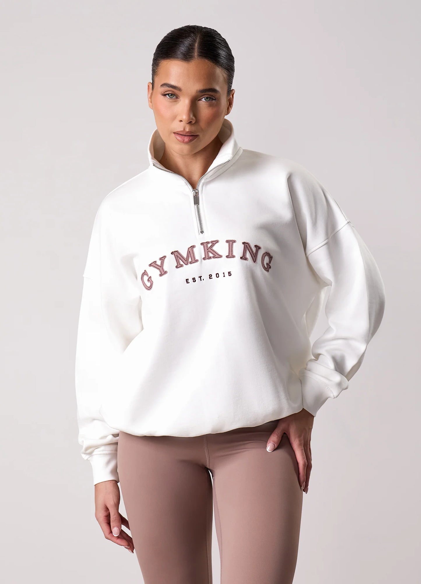 Gym King Ladies Composed 1/4 Zip Funnel Cream