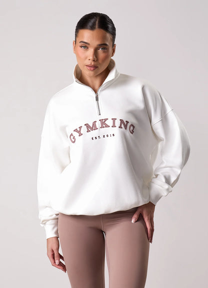 Gym King Ladies Composed 1/4 Zip Funnel Cream