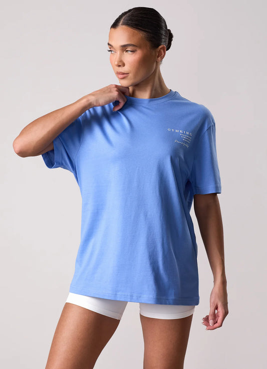 Gym King Ladies Define Boyfriend T-Shirt Blue Iris