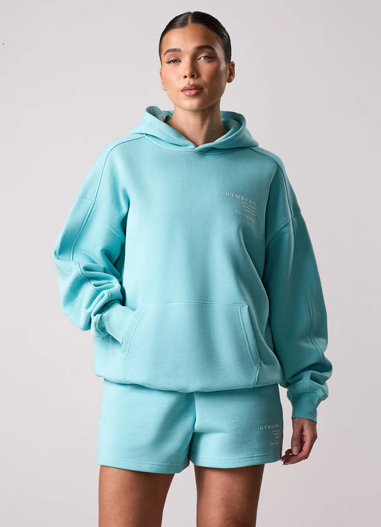 Gym King Ladies Define Oversized Hood Aquatic Blue