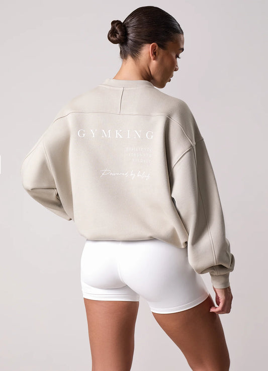 Gym King Ladies Define Bungee Hem Crew Vanilla Brown