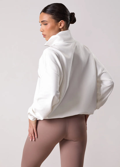 Gym King Ladies Composed 1/4 Zip Funnel Cream