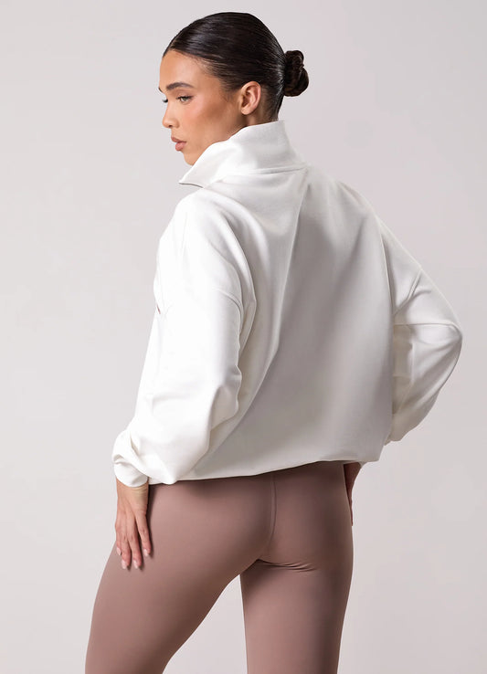 Gym King Ladies Composed 1/4 Zip Funnel Cream