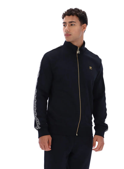 FILA Roman Full Zip Jacket with Tape Detail Black