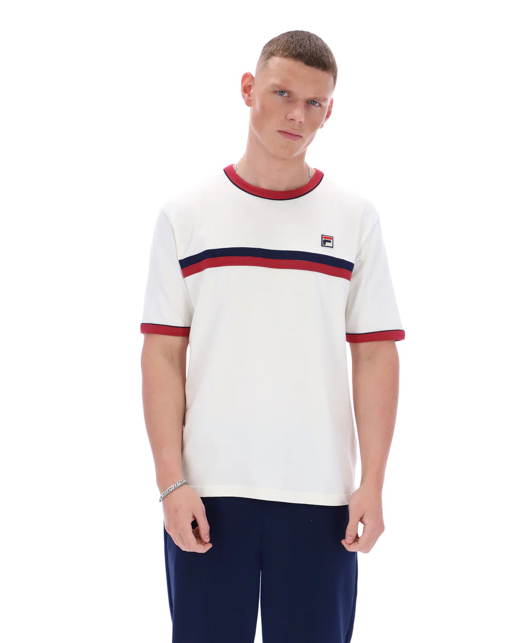 FILA Vintage Rosario T-Shirt Gardenia/Garnet/Navy
