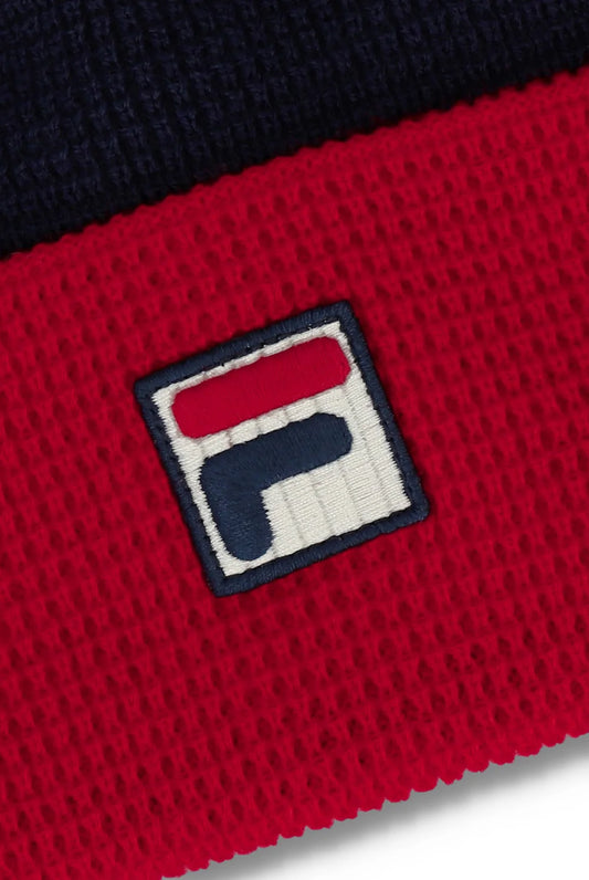FILA Rune Colourblock Turn-Up Beanie Navy/Red