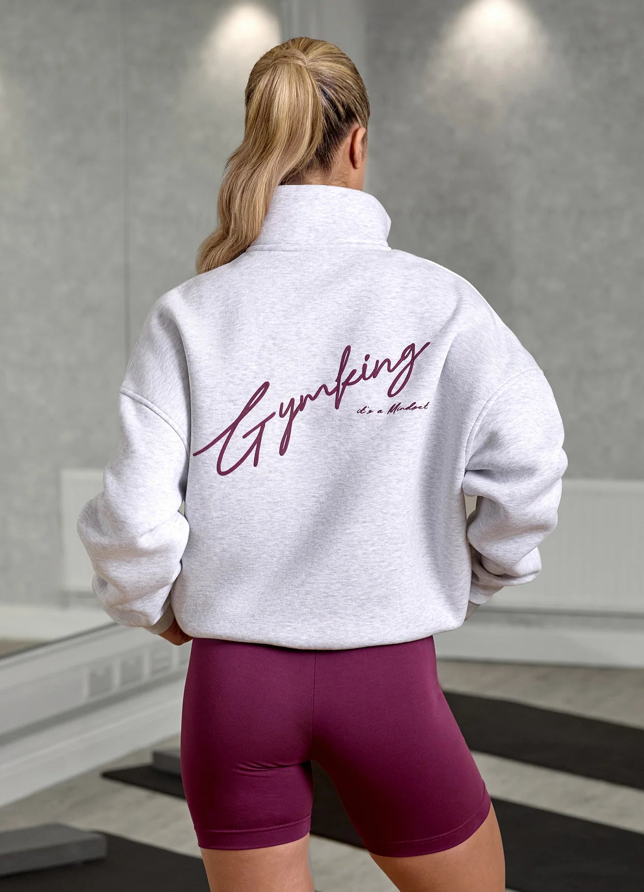 Gym King Ladies Script Mindset Funnel Snow Marl/Fig