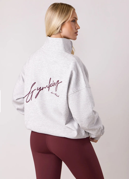 Gym King Ladies Script Mindset Funnel Snow Marl/Fig