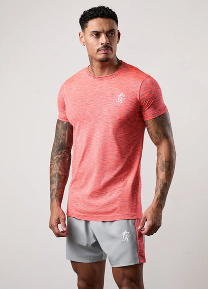 Gym King Seamless Space Dye T-Shirt Urban Grey/Coral