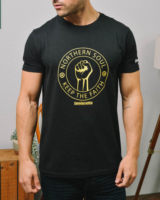 Lambretta Northern Soul T-Shirt Black/Gold