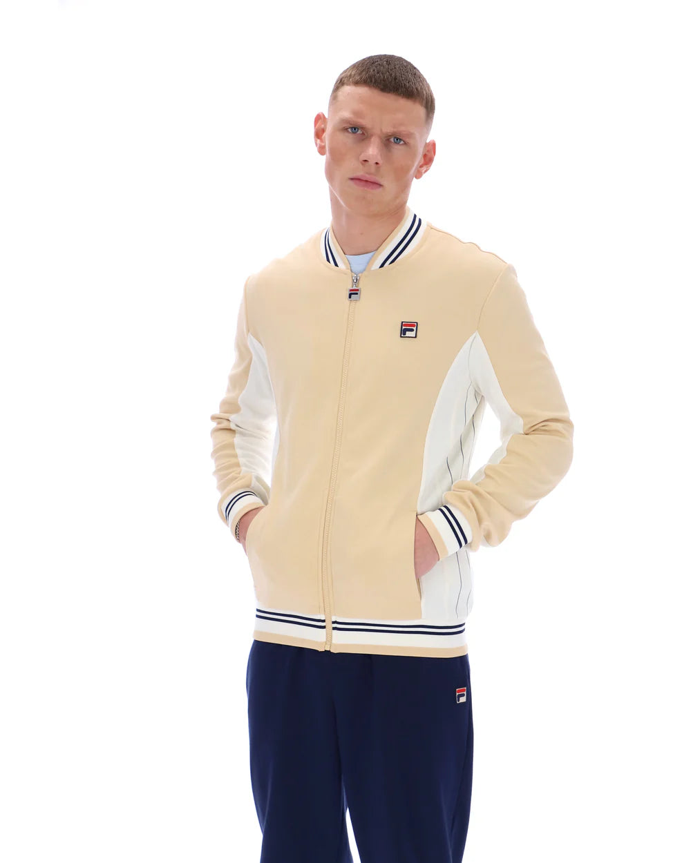 FILA Vintage Settanta Baseball Track Jacket Classic Beige/Gardenia/Navy