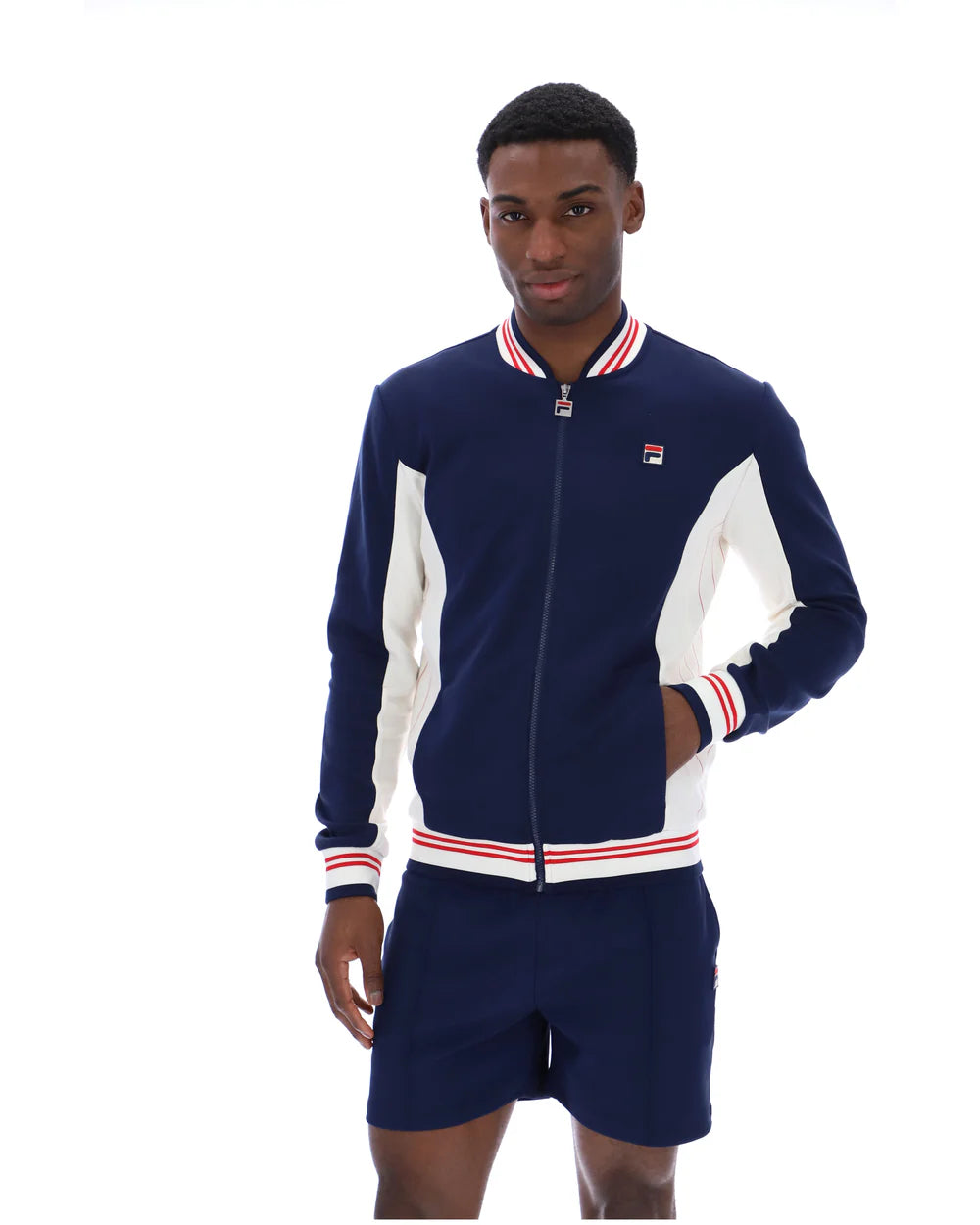 FILA Vintage Settanta Baseball Track Jacket Navy/Gardenia/Red