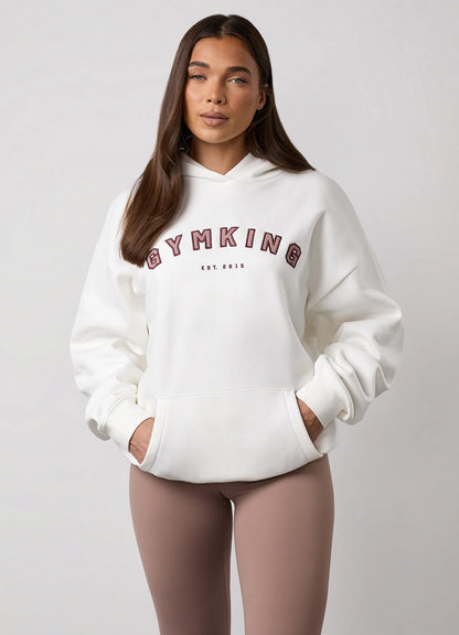 Gym King Ladies Shadow Oversized Hoodie Cream