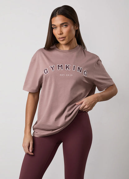 Gym King Ladies Shadow Jersey BF T-Shirt Fawn
