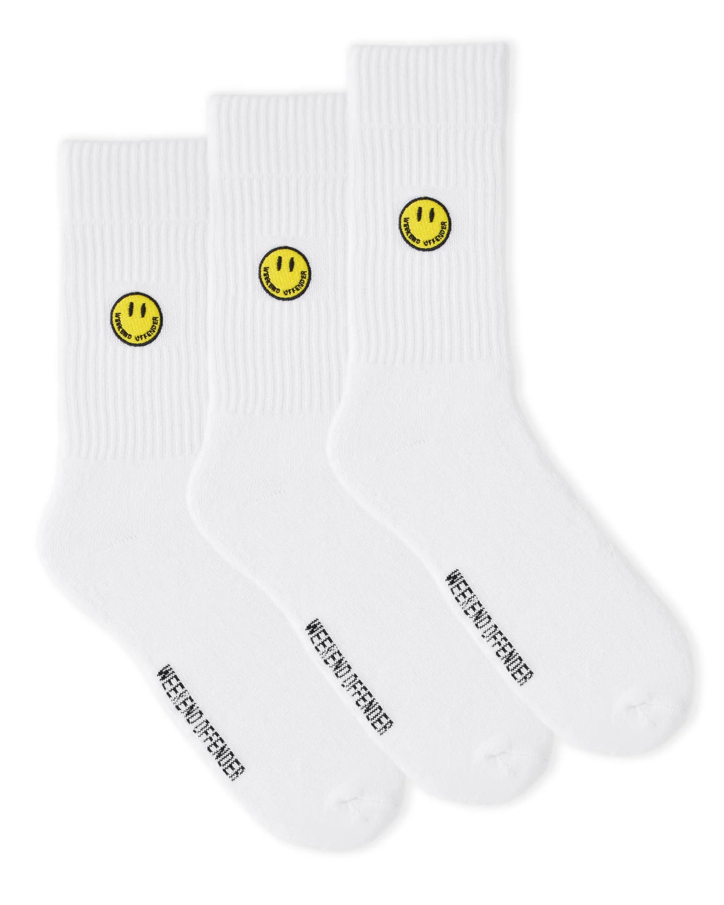 Weekend Offender Smiley Sports Socks White